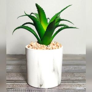 Small Faux Succulent in Marble Planter